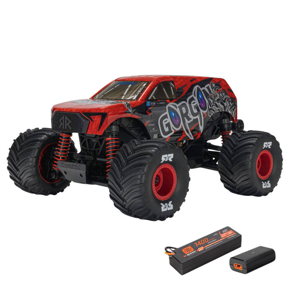 Arrma Gorgon Grom 1/16 4X4 RTR RC Brushed Monster Truck Red ARA2130T2