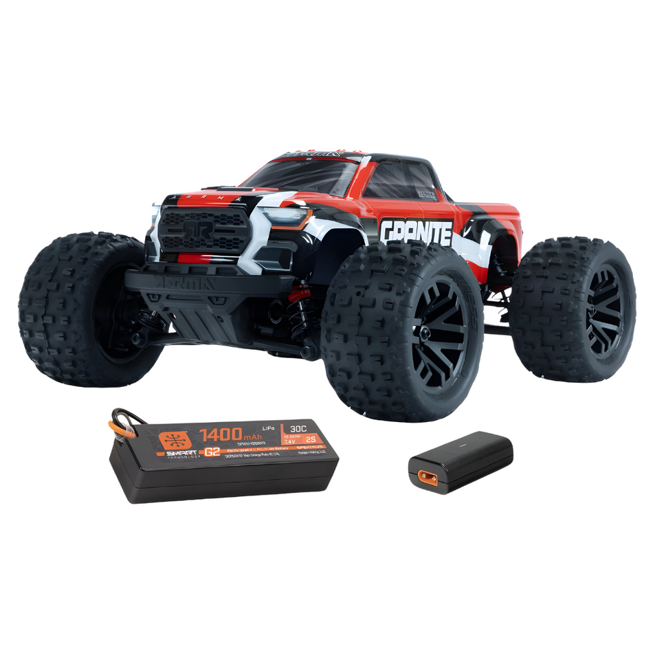 Arrma Granite Grom 1/18 4x4 RTR RC Monster Truck, Red, ARA2102T2