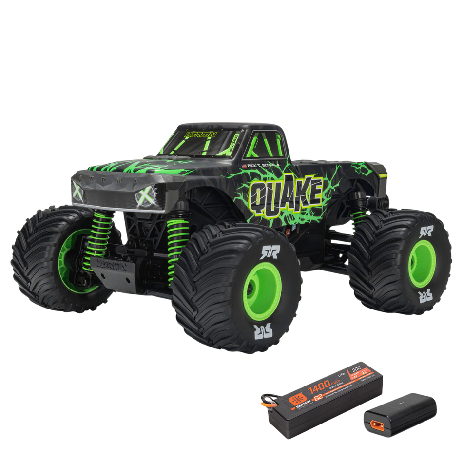 Arrma Quake Grom 1/16 4X4 RTR RC Brushed Monster Truck Green ARA2137T2