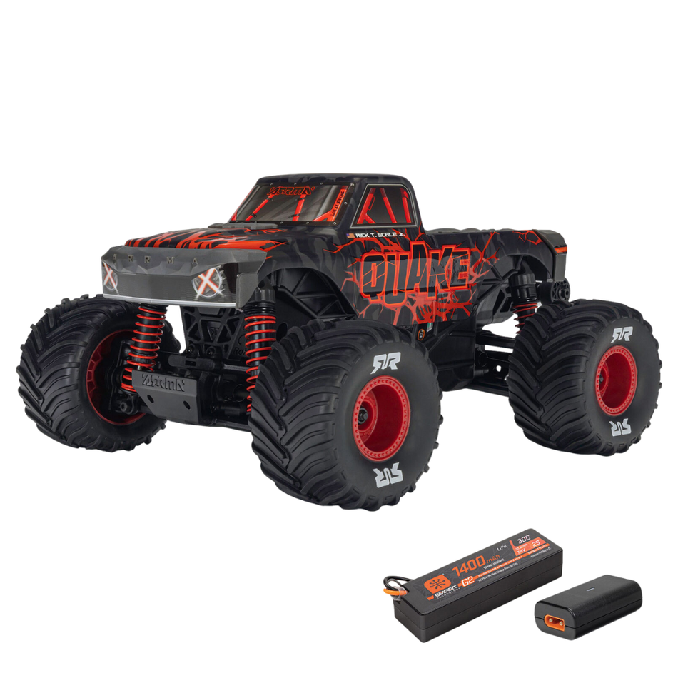 Arrma Quake Grom 1/16 4X4 RTR RC Brushed Monster Truck Red ARA2137T1