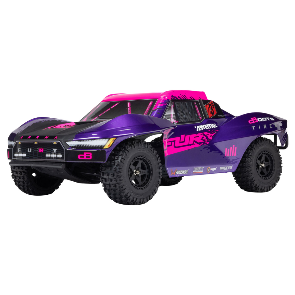 Arrma Fury 223S BLX 1/10 2WD Brushless RTR RC Short Course Truck Purple ARA4311V3T2