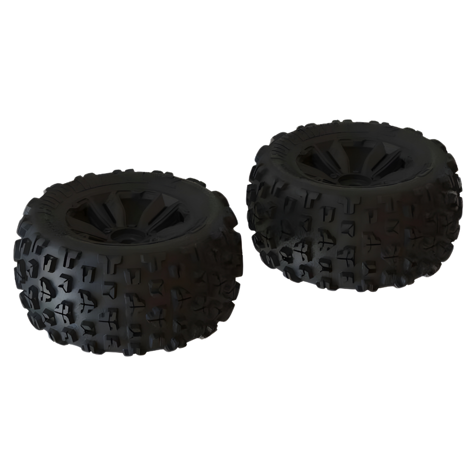 Arrma dBoots Copperhead2 MT Wheel & Tyre Set Black Pair 550059