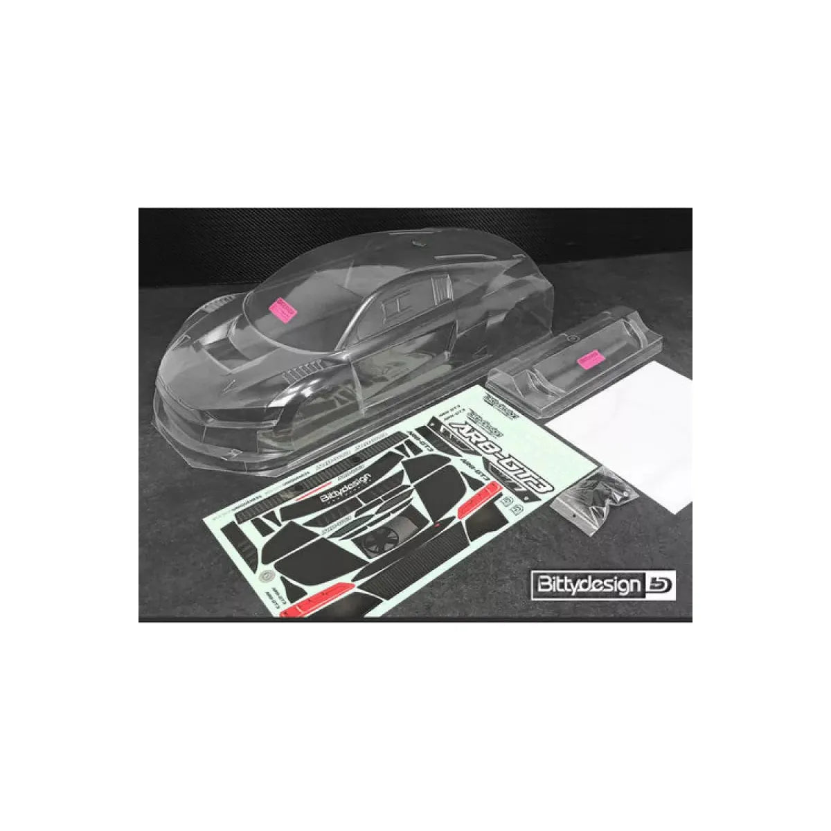 Body Shell Sticker Bitty Design Bittydesign 1/7 AR8-GT3 Unpainted Body Shell w/ Decals BDGT7-R8 – OZRC
