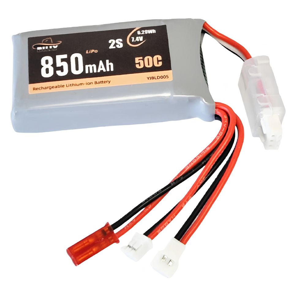 Billy RC 850mAh 2S 7.4V 50C LiPo Battery JST PH2.0 MX2.0 YJBLD005