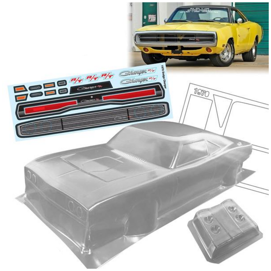 BodyWorx Dodge Charger 1970 Clear 1/10 Body Shell BWX-N120