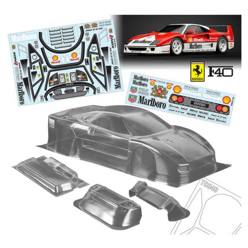 BodyWorx Ferrari F40 Clear 1/10 Body Shell BWX-N110