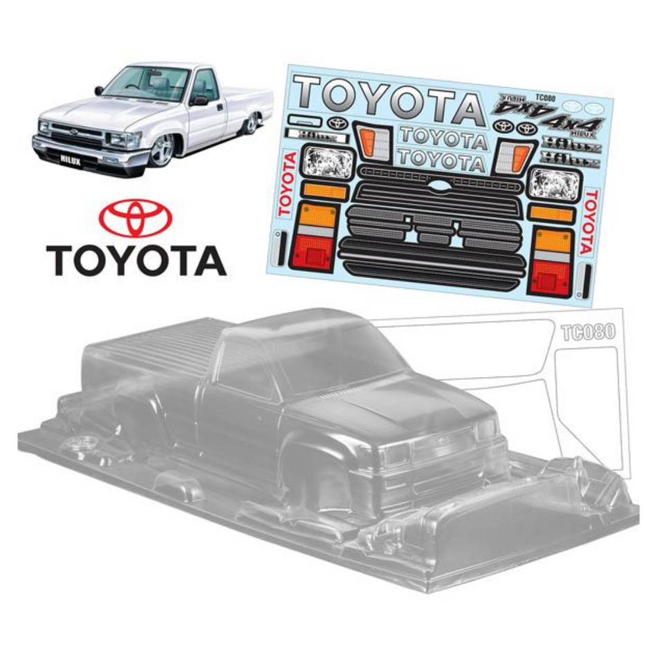 BodyWorx Toyota Hilux Lowlux RN80 Clear Unpainted 1/10 RC Body Shell BWX-N128