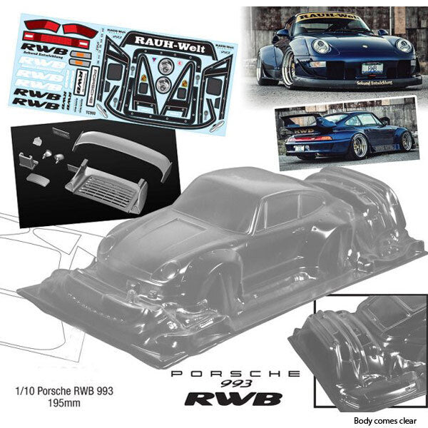 BodyWorx RWB 993 Clear Body 1/10 195mm BWX-N150