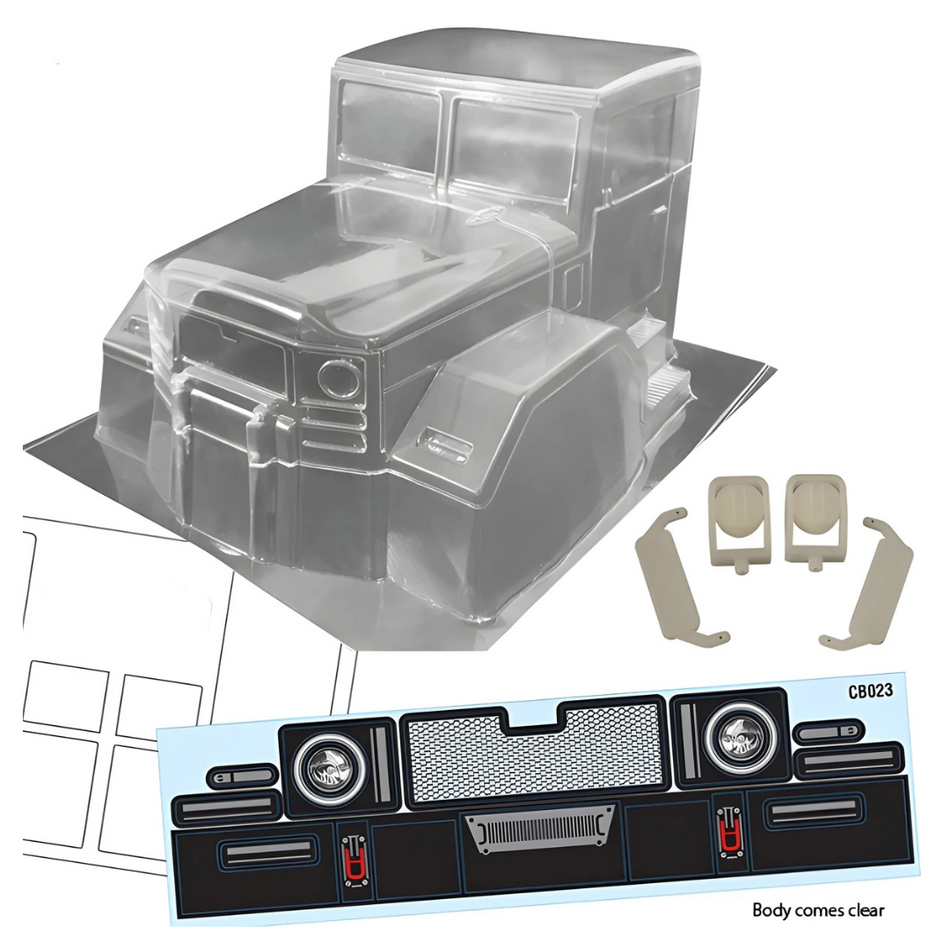 Bodyworx CB023 Truck Head Cab Only 313mm Wheelbase fit Crawler Clear BWX-CB023