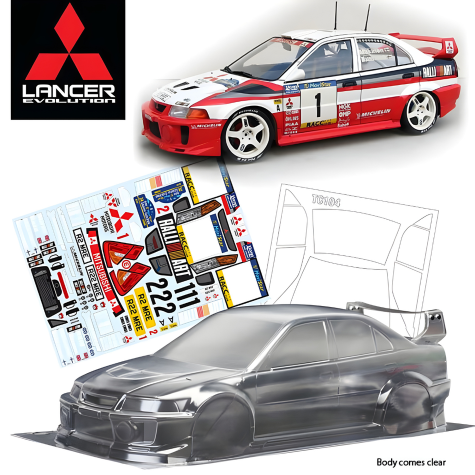 Bodyworx Lancer WRC Evolution V 1/10 RC Clear Body 190mm BWX-N082