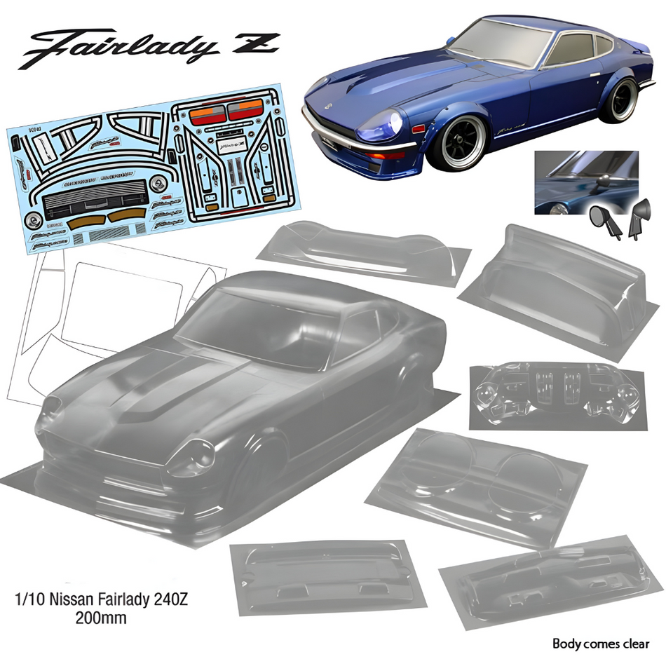 Bodyworx N149 Fairlady 240Z 1/10 Clear Body Shell, 200mm BWX-N149