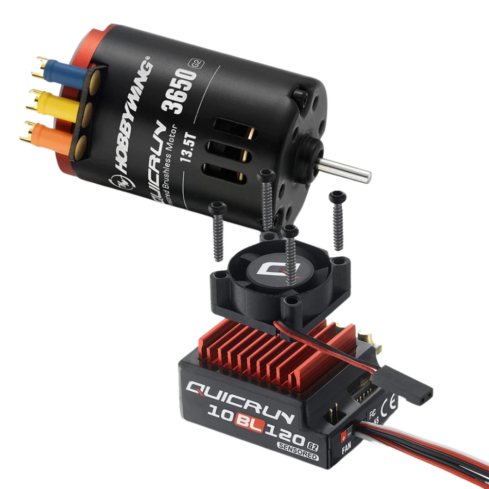 Hobbywing QuicRun BL120 G2 ESC with 3650SD 10.5T Motor Combo COMBO-QR10BL120-SD-G2