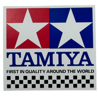 Tamiya RC Mini Decal Sticker 62x57mm Red Blue Stars Vintage Genuine