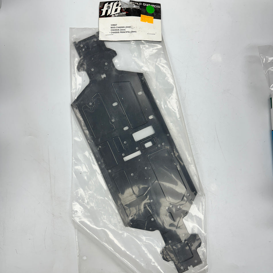 HPI 109837 D812 Main Chassis 3mm Black Alloy [Scratch & Dent]