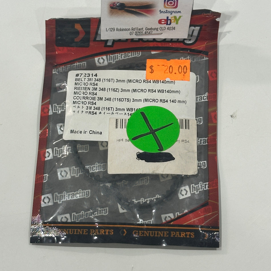 HPI 72314 Micro RS4 Belt 116T WB140mm [Scratch & Dent]