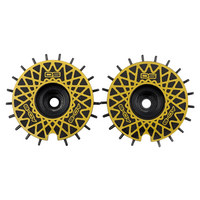 DS Racing AERO DRIFT Flat Black Gold Mesh Wheels 2pcs 1/10 RC Drift AD-BB-GDME