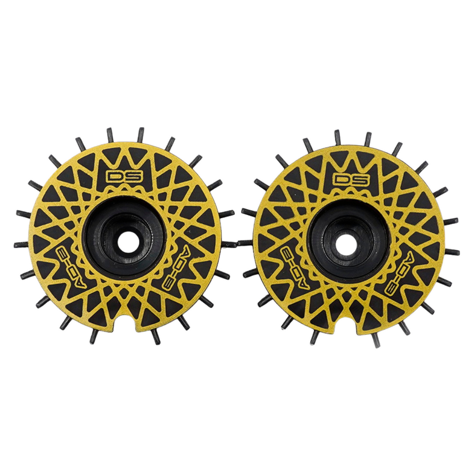 DS Racing AERO DRIFT Flat Black Gold Mesh Wheels 2pcs 1/10 RC Drift AD-BB-GDME
