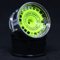 DS Racing AERO DRIFT RC Wheel Cover Sloped Flu Lime w/ Black Font (2pcs) AD-AFL-BF