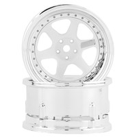 DS Racing White/Chrome Drift Element 6-Spoke 1/10 Wheels 2pcs DE-210