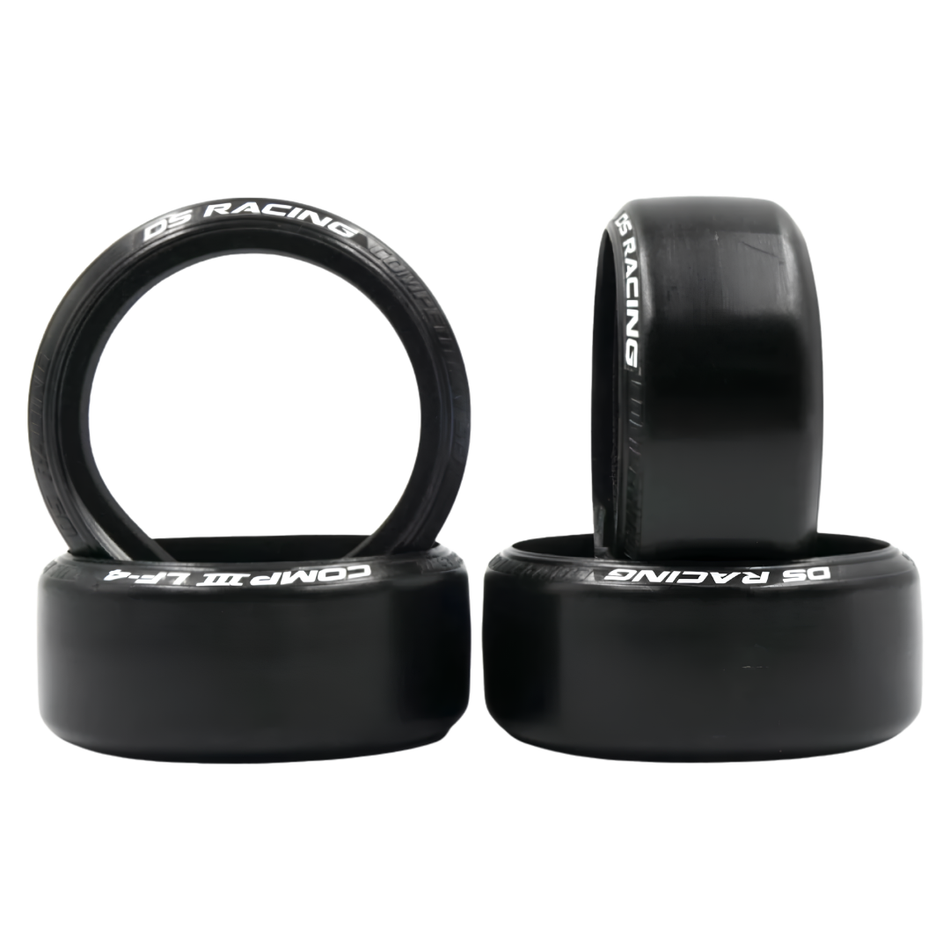 DS Racing Competition III LF-4 25mm 1/10 Slick Drift Tyres Hard 4 Pack CS3-LF4