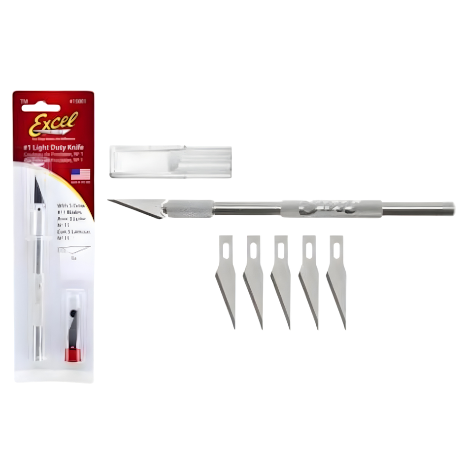 Excel K1 Hobby Knife With Safety Cap And 5 Blades 15001