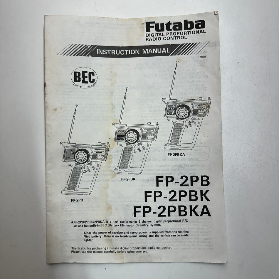 Futaba Instruction Manual Only FP-2PB BK BKA [SD12 Scratch & Dent]