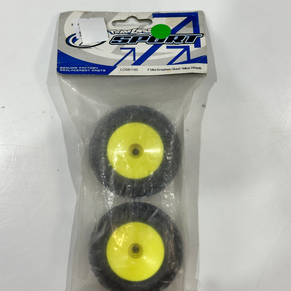 LOSI LOSB1185 Mini T Smashers Yellow Wheels Front [Clearance Stock]