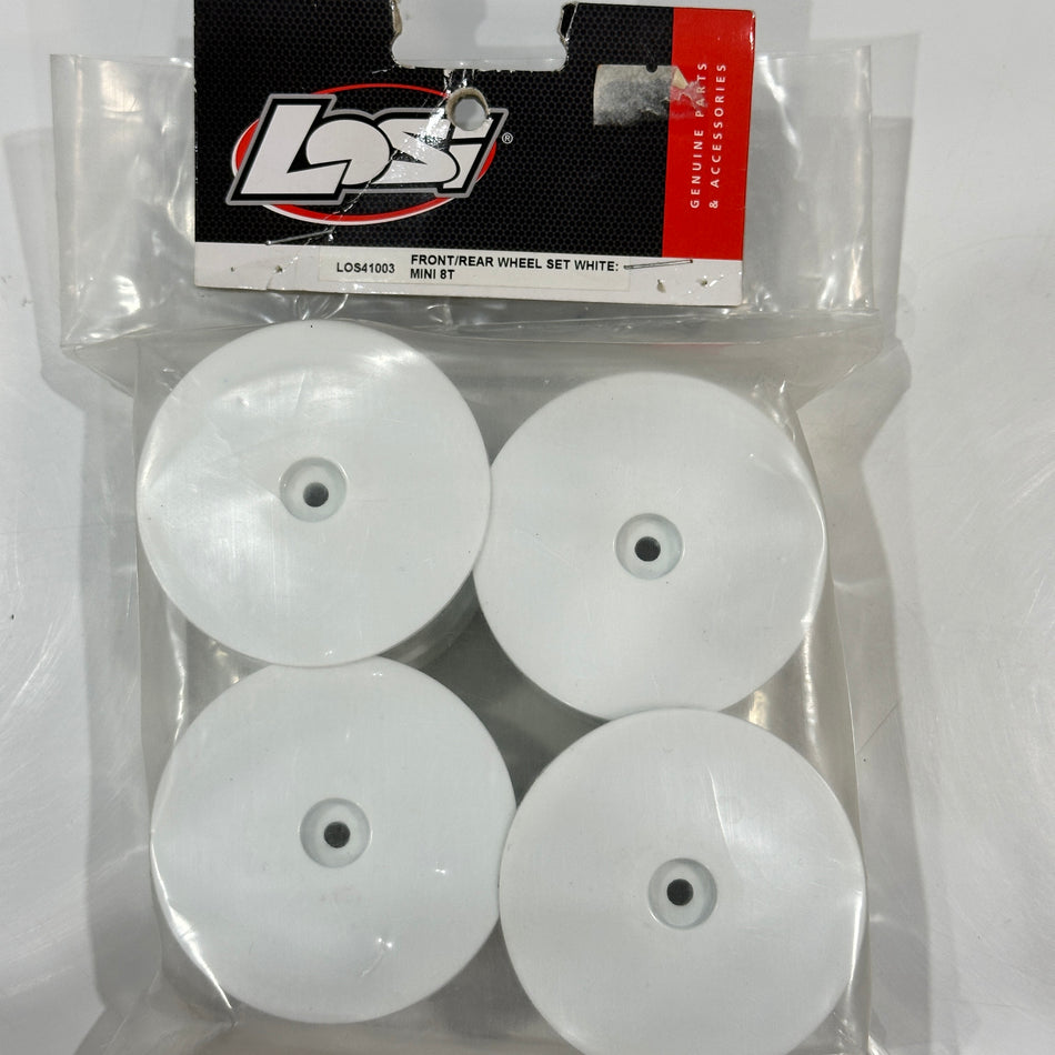 LOSI LOS41003 Mini 8T White Wheel Set Front Rear 4pcs [Scratch & Dent]