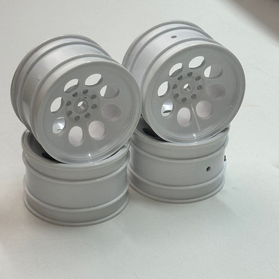 Kyosho Optima Mid White Rims Wheels 12mm hex 4pcs [SD24 Scratch & Dent]