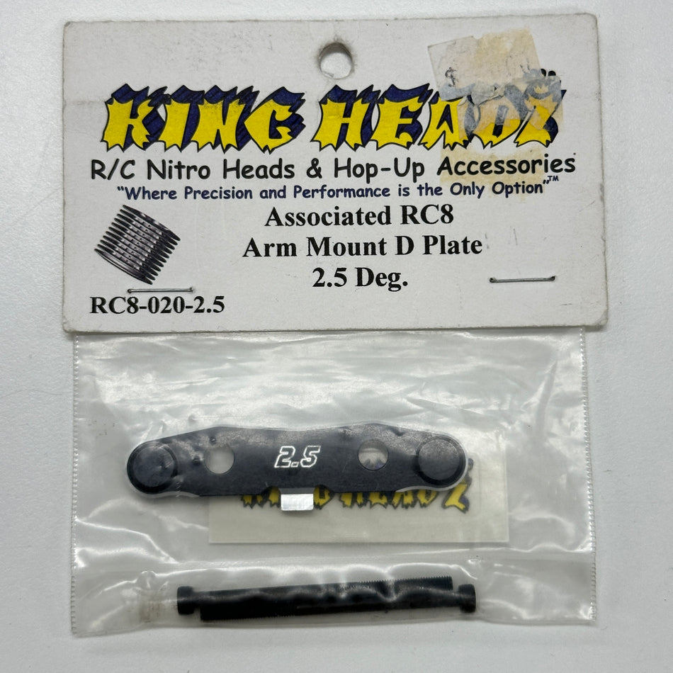 King Headz RC8-020-2.5 RC8 Arm Mount D Plate [QW075 Scratch & Dent]