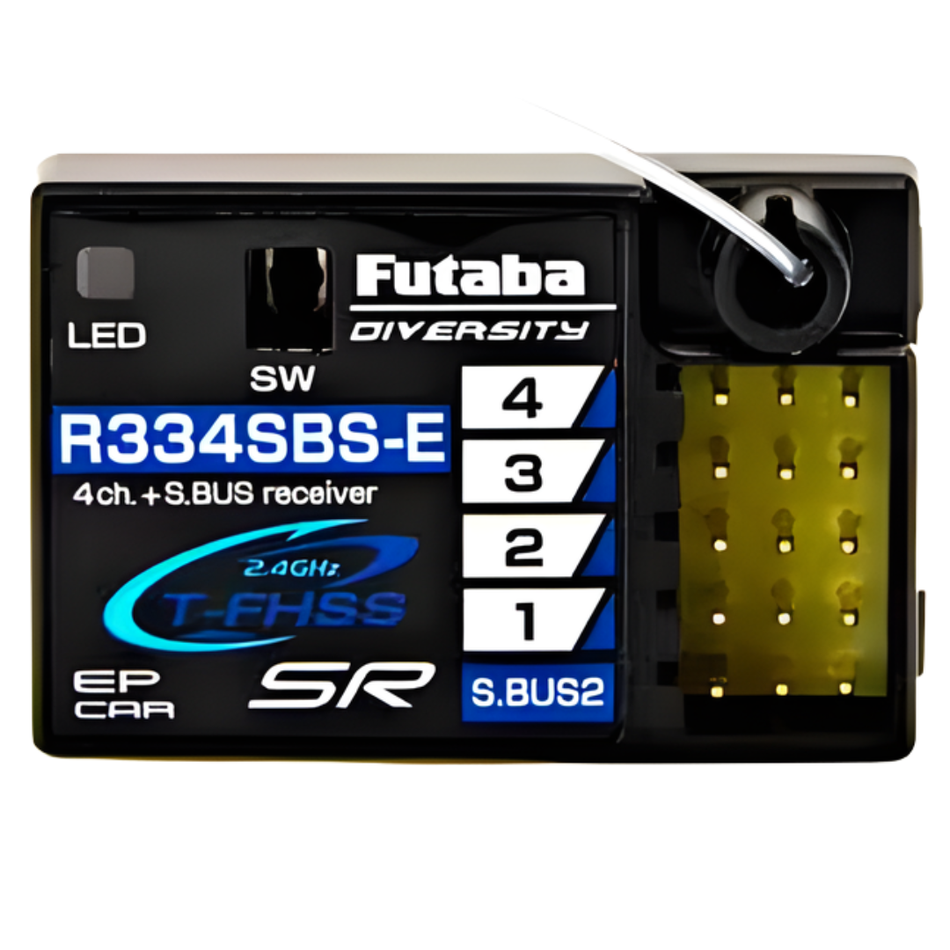 Futaba 4Ch Receiver T FHSS SR Telemetry Indoor High Speed R334SBS-E