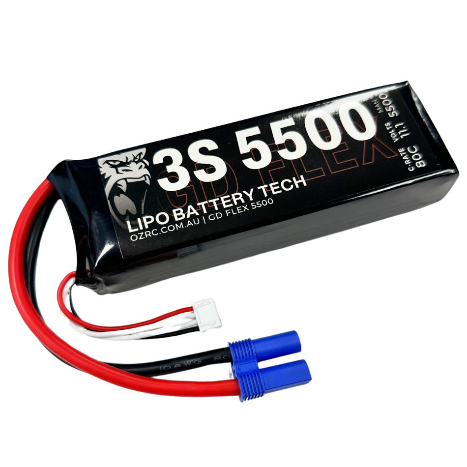 GD Flex 5500mAh 3S 11.1v 80C LiPo Tech Battery w/ EC5 Connector