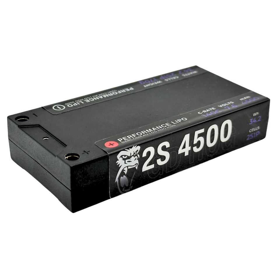 GD Hog 4500mAh 2S 7.6v 70C Performance LiPo Battery 2S1P Shorty Pack for Drift Car