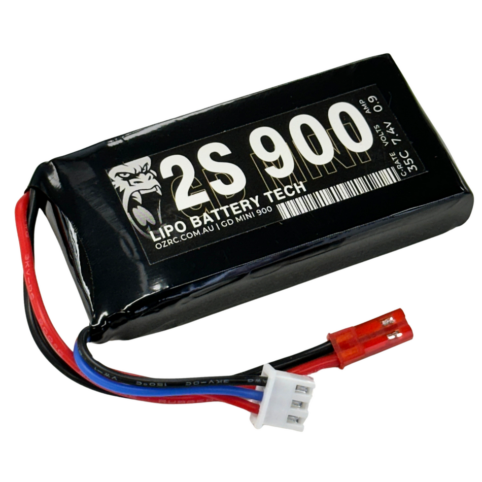 GD Mini 900mAh 2S 7.4v 35C LiPo Battery w/ JST Connector