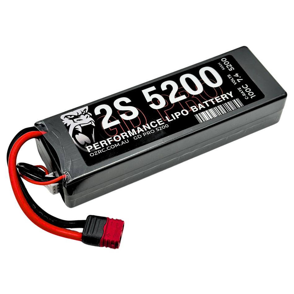 GD Pro 5200mAh 2S 7.4v 100C Performance LiPo Battery w/ Deans T Connector