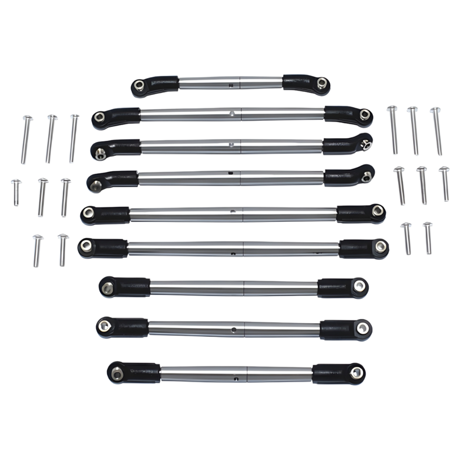 GPM Stainless Steel Adjustable Tie Link Rod Set Axial SCX10 III Jeep SCX3160SOCBK