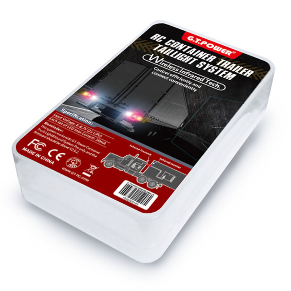 GT Power RC Container Trailer Taillight System Wireless IR Suits Tamiya GT-CONTAINERTAILIGHT