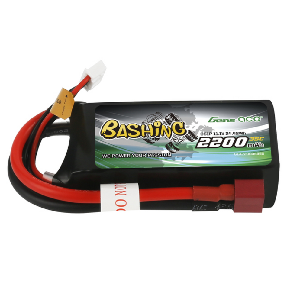 Gens Ace 11.1V 2200mAh 3S 35C LiPo Battery w/ Deans Connector GEA22003S35D