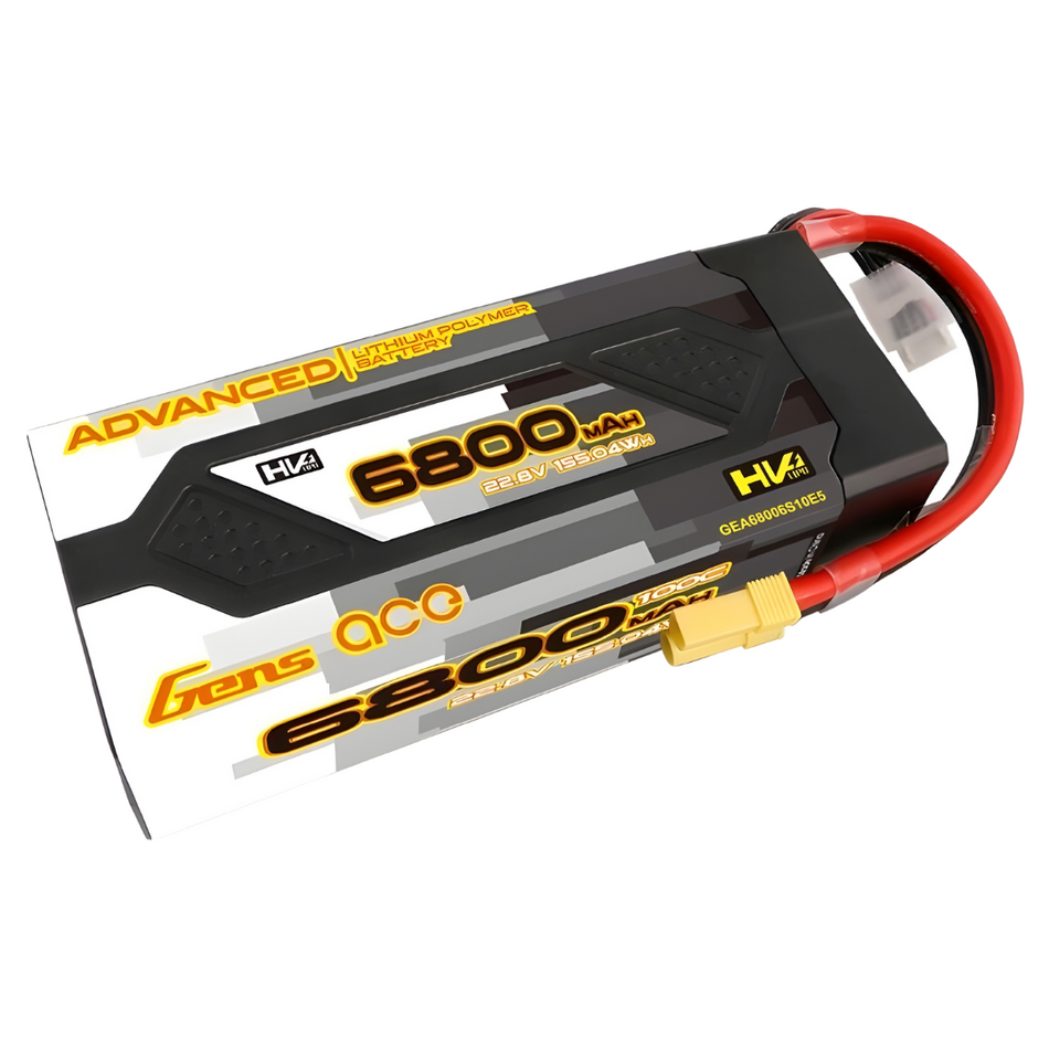 Gens Ace 6S Advanced 6800mAh 22.2V 100C Lipo Battery (EC5) GEA68006S10E5