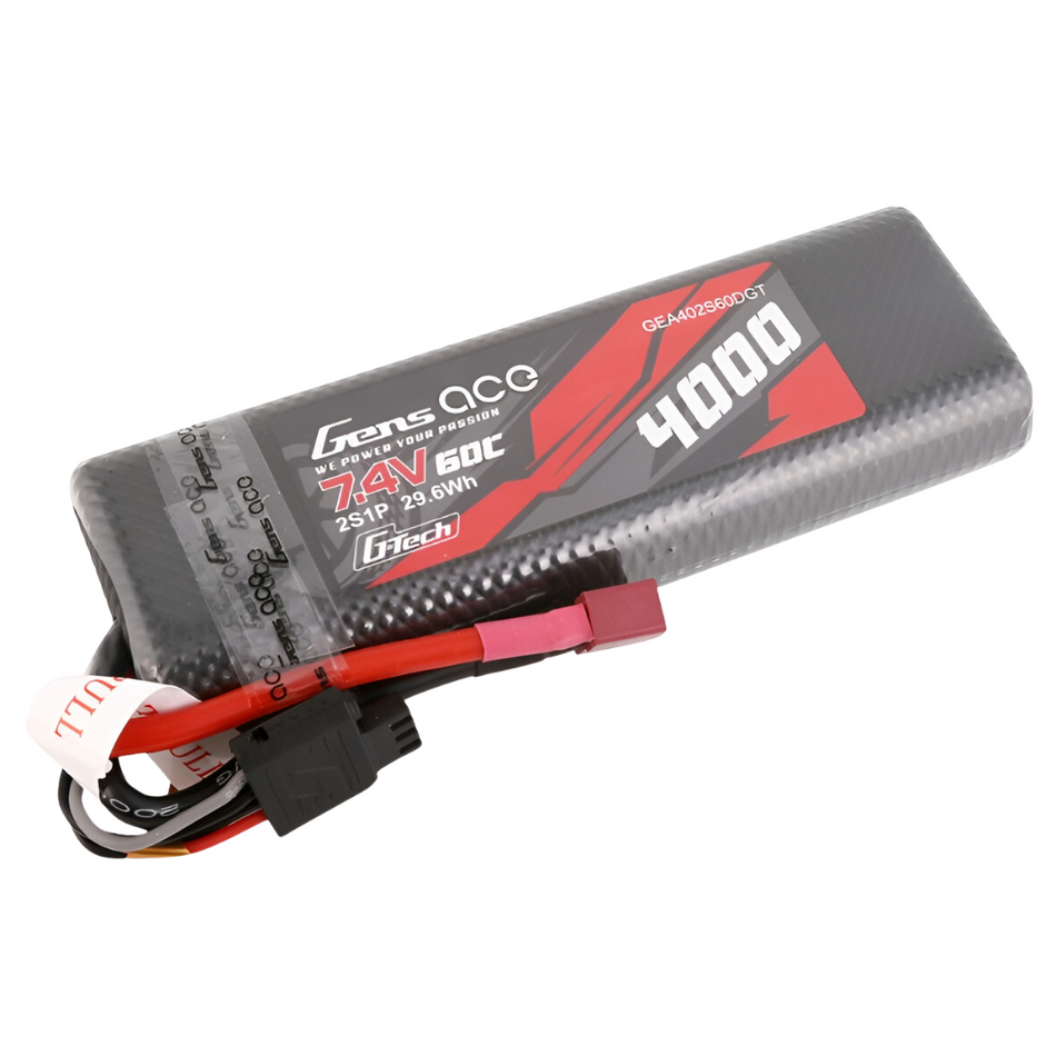 Gens Ace G-Tech 2S 4000mAh 7.4V 60C Hardcase Lipo Battery w/ Deans GEA402S60DGT