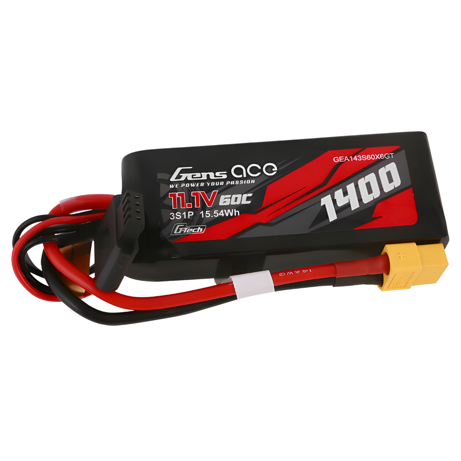 Gens Ace G-Tech 3S 1400mAh 60C 11.1V LiPo Battery (XT60) GEA143S60X6GT