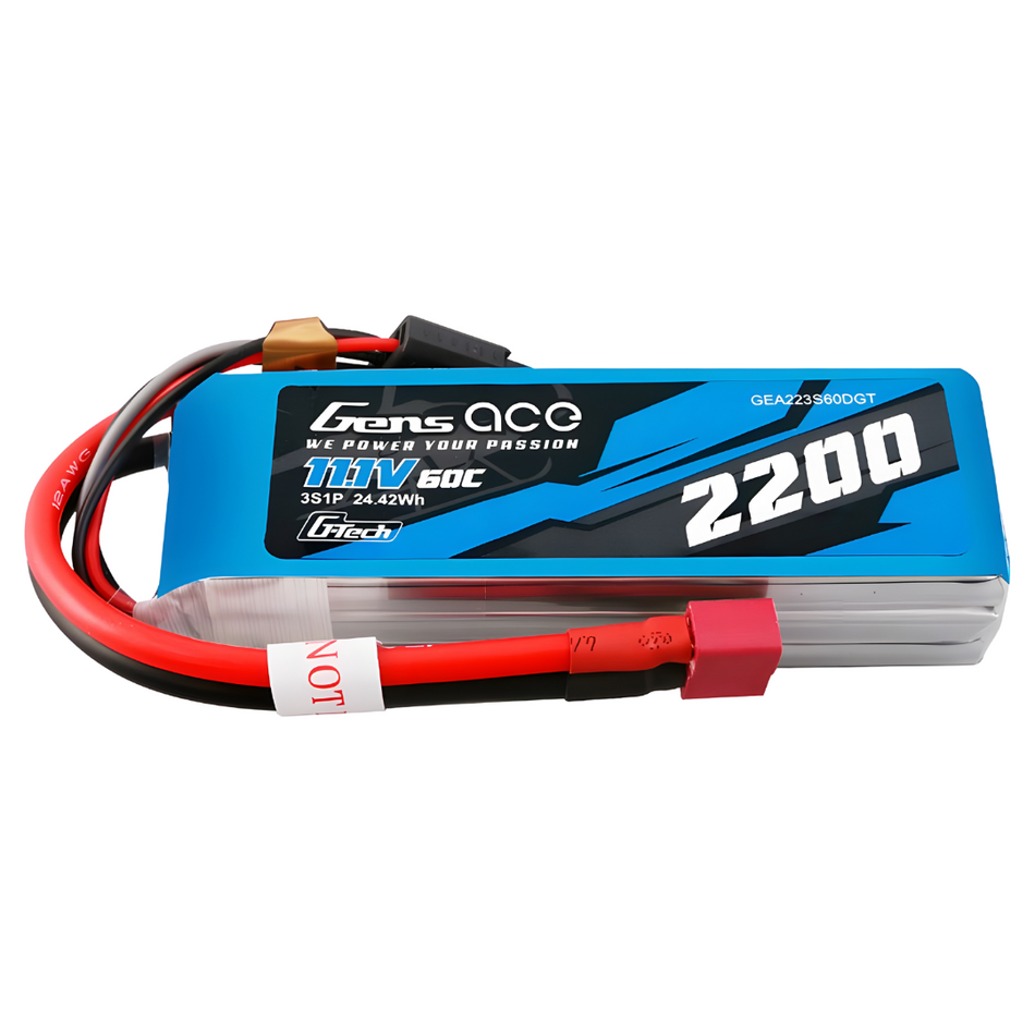 Gens Ace G-Tech 3S 2200mAh 60C 11.1V LiPo Battery (Deans) GEA223S60DGT