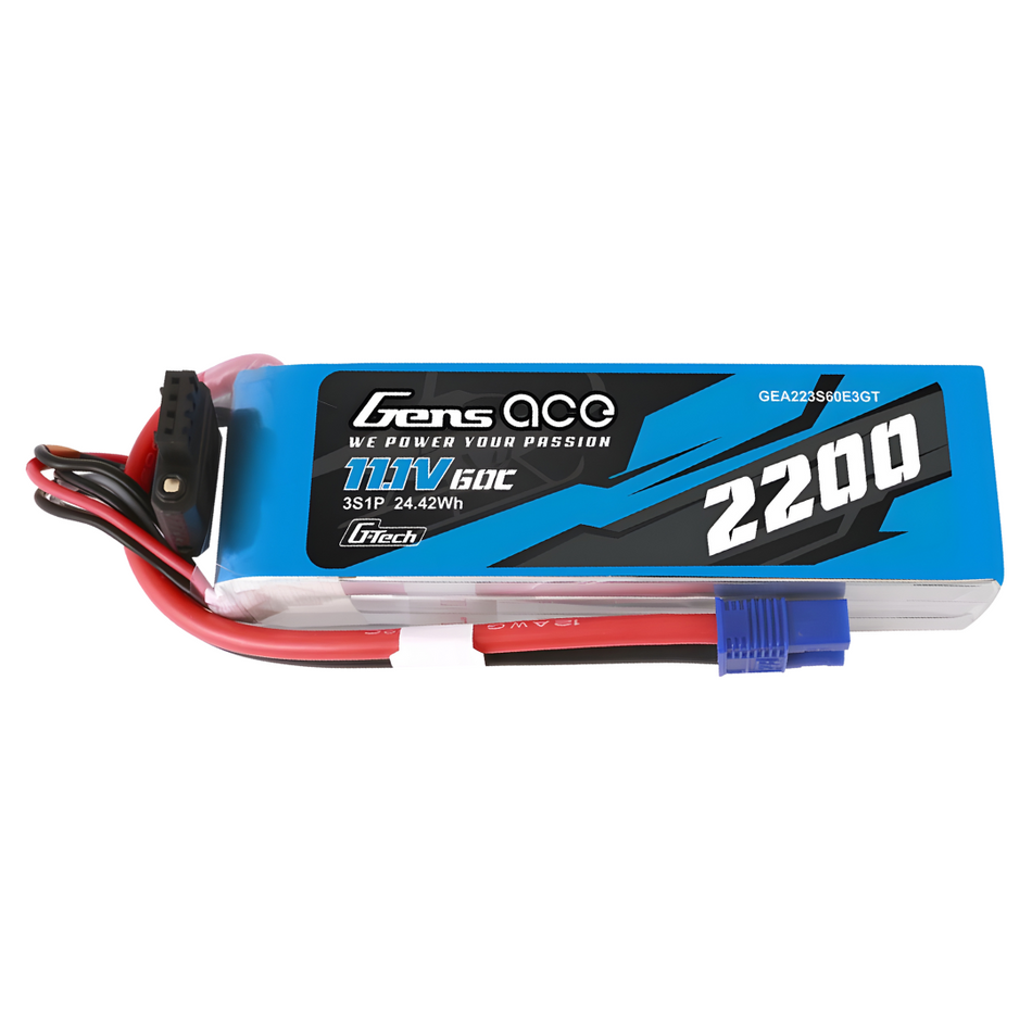 Gens Ace G-Tech 3S 2200mAh 60C 11.1V LiPo Battery (EC3) GEA223S60E3GT