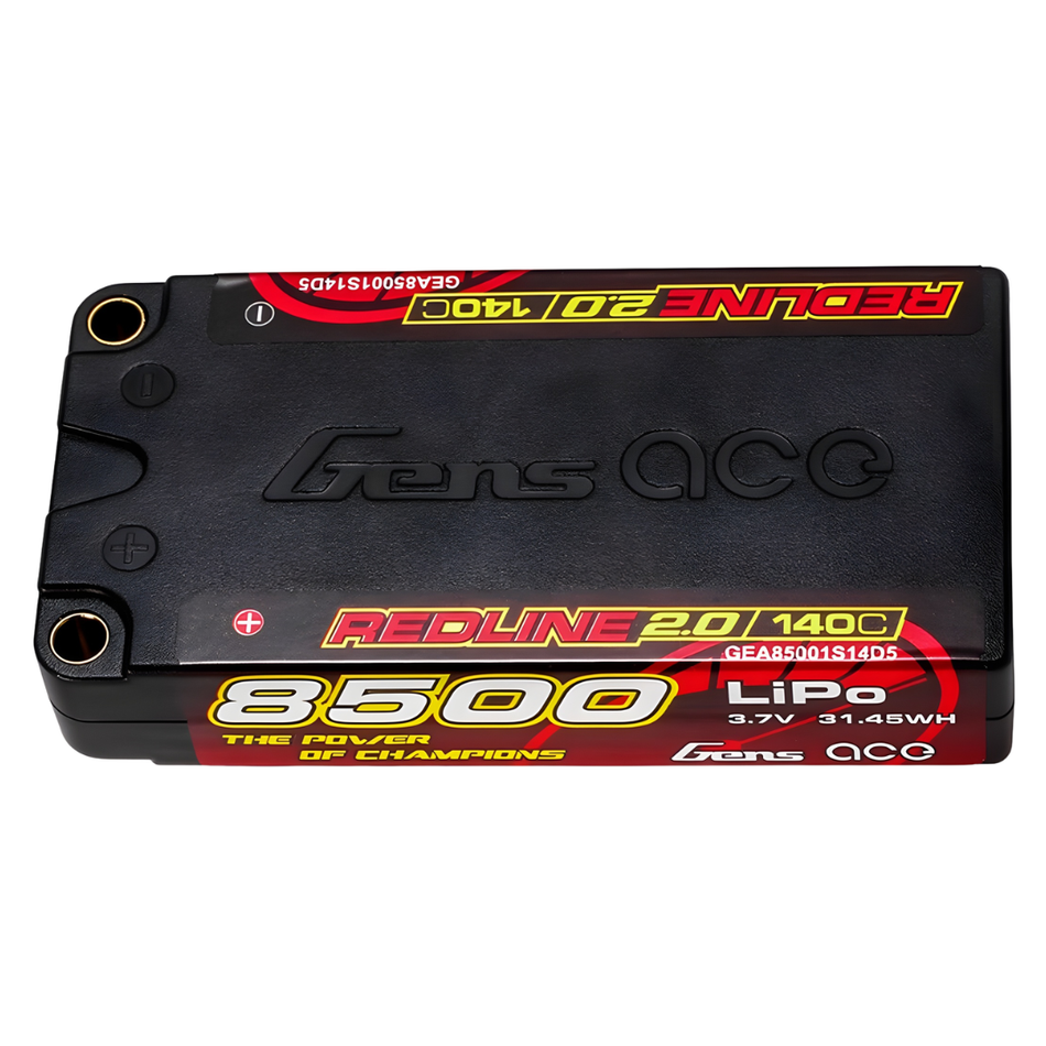 Gens Ace Redline 2.0 1S 8500mAh 140C 3.7V Hardcase LiPo 5mm GEA85001S14D5