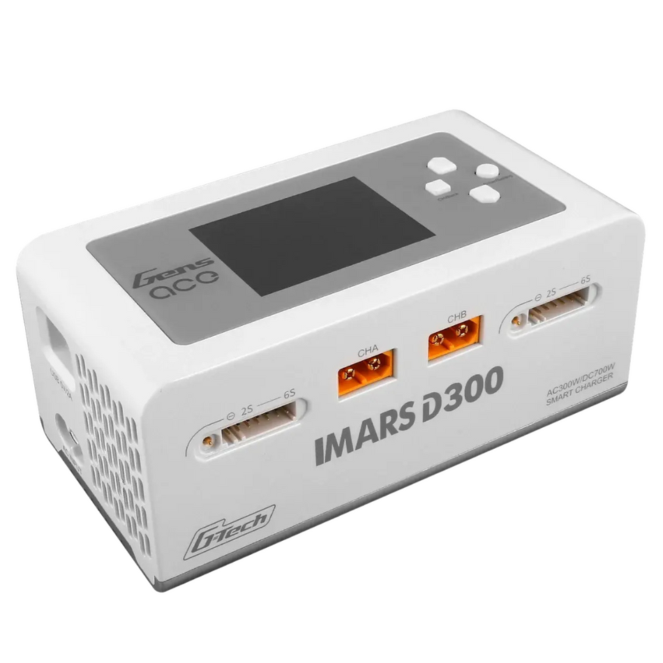 Gens Ace IMARS D300 G-Tech Channel AC/DC 300W/700W RC Battery Charger White