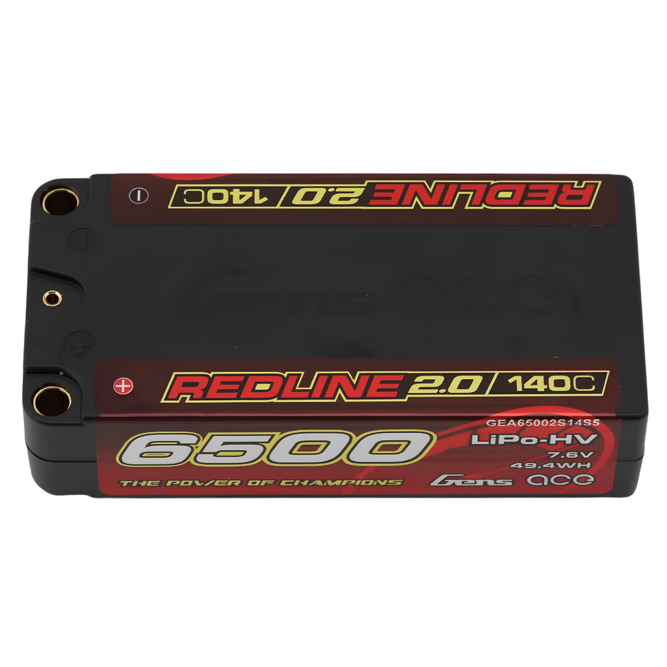 Gens Ace Redline 2.0 2S 6500mAh 7.6V 140C Shorty LiHV GEA65002S14S5