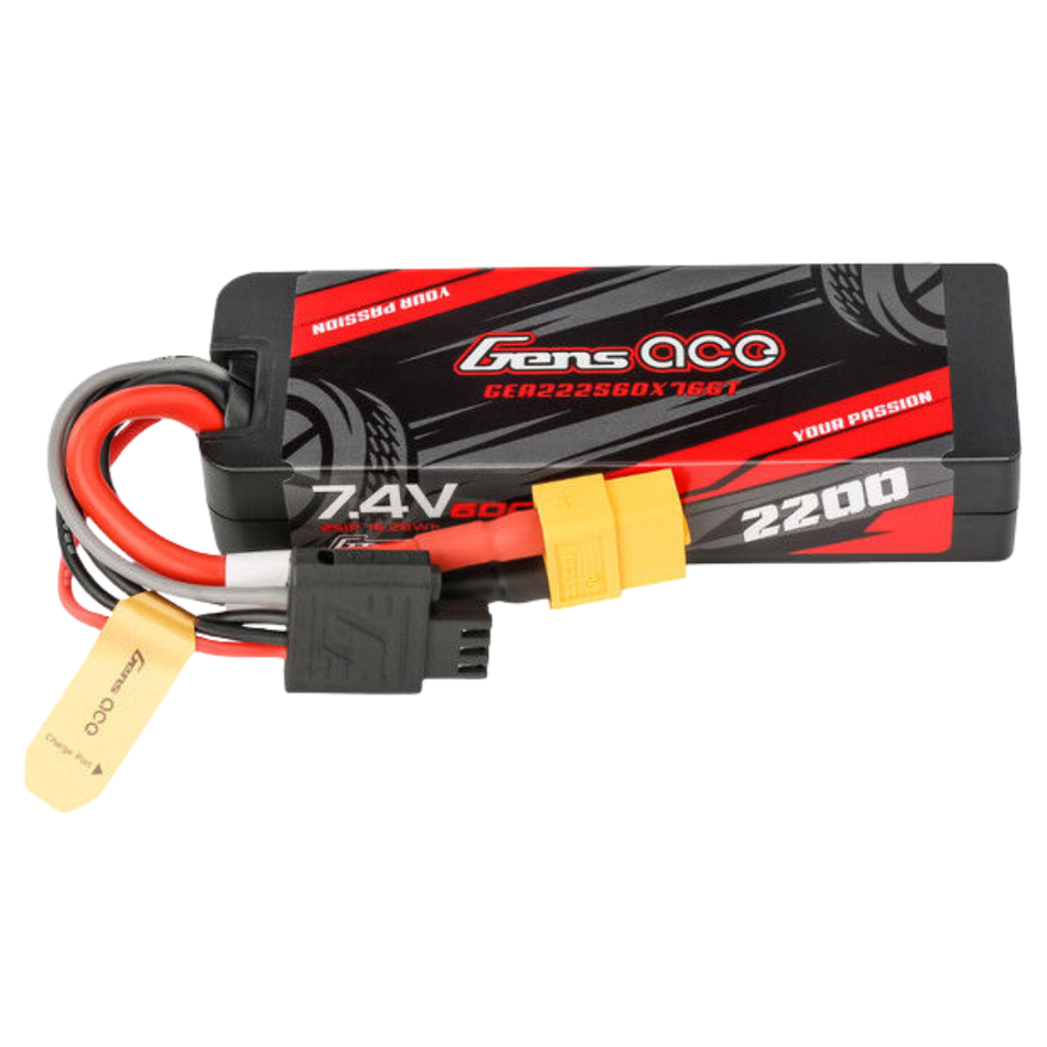 Gens ace 2200mAh 2S 60C G-Tech Hardcase LiPo XT60 GEA222S60X76GT