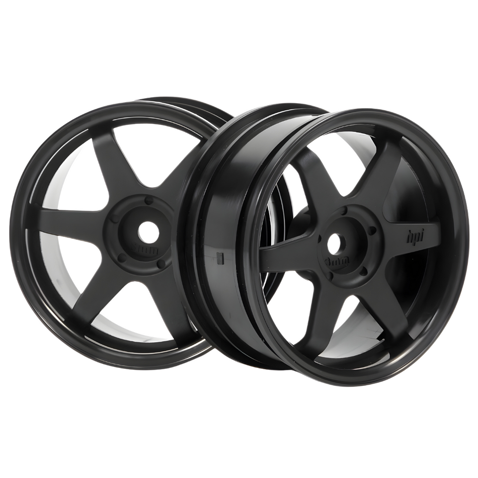 HPI 1/10 TE37 26mm Black Wheels (3mm Offset) 2pcs 3841