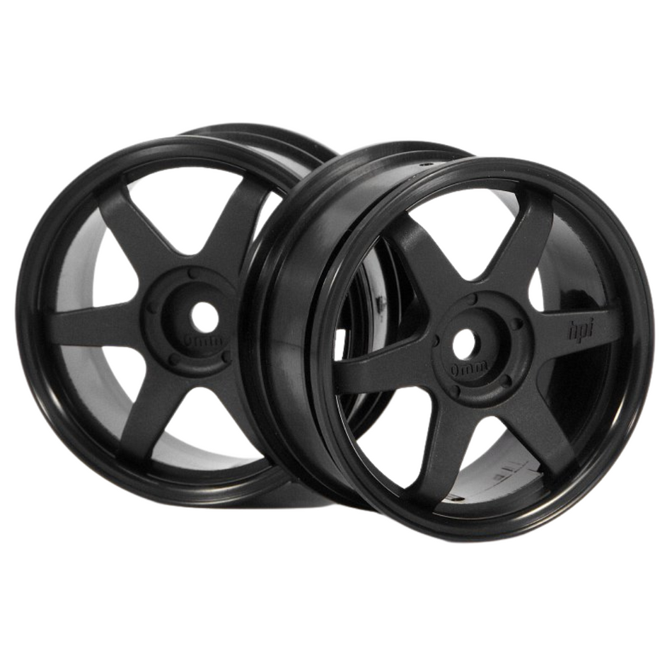 HPI TE37 26mm Black 0mm Offset Touring Car Wheels 3836
