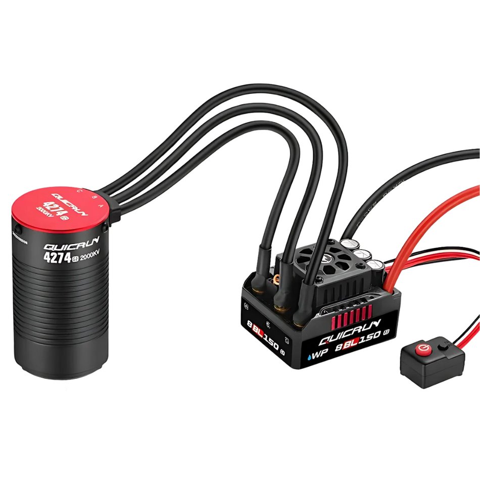 Hobbywing QuicRun WP 8BL150 G2 Combo 1/8 ESC Motor 2000kV Sensorless 38030401